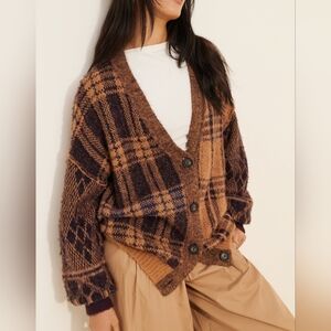 Free People Sepia Cardi In Borchwood Wool Blendes Size Small